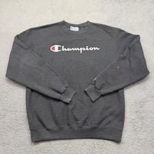 Champion Authentic Athleticwear Mens Medium Dark Gray Logo Crewneck Sweatshirt