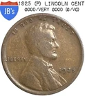 1925 (P) Lincoln Wheat Cent Penny 1c - Good/Very Good (G/VG)