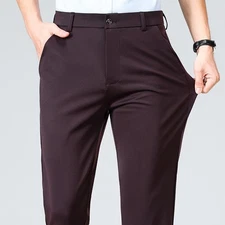 Pantalones Chinos Elasticos Para Hombres Casuales Planos Stretch Clasicos Verano