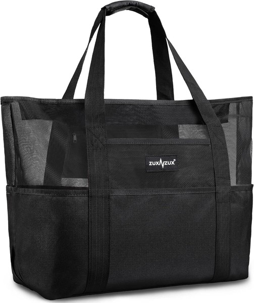 Mesh Strandtasche Xxl Faltbar ReißVerschluss Sandkontrolle Ultraleicht-image