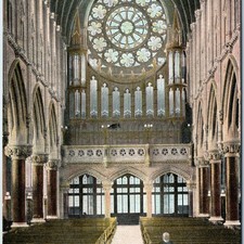 c1910s Queenstown, Cork St Colman's Cathedral PC Church Organ Window Gothic A22