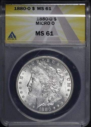 1880-O Micro O Morgan Dollar ANACS MS-61