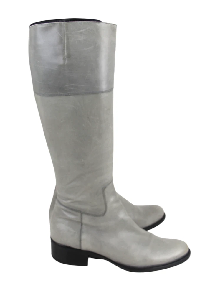 BOTAS COLISEE DE SACHA GRIS CUERO GENUINO TACÓN BAJO PUNTA REDONDA CREMALLERA LATERAL Talla 37.5 Foto 4 de 4