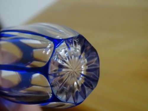 SAINT LOUIS 1 ANCIEN VERRE A LIQUEUR CRISTAL DOUBLER COLORER BLEU ART DECO - Picture 5 of 7