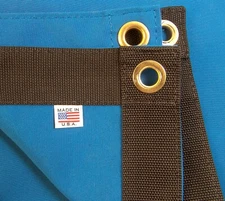 Sunbrella Tarp, Pacific Blue #6001 w/ Brass #4 Rolled Rim Spur Grommets
