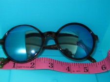 Large Round Women Sunglasses lite Chrome Reflective Lens Tortoise Frame Boho NEW