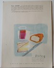 Pierre Lelong (1908-1984)  Nature morte au verre de vin Aquarelle originale