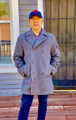 Faconnable Wool Coat Jacket Size Large L Buttons Down Long Sleeve