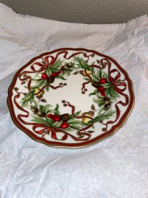 し*ん様 Tiffany ティファニーホリデープレート クリスマス　ガーランド Tiffany and Co Christmas Garland Bread Plate, New, Never Used