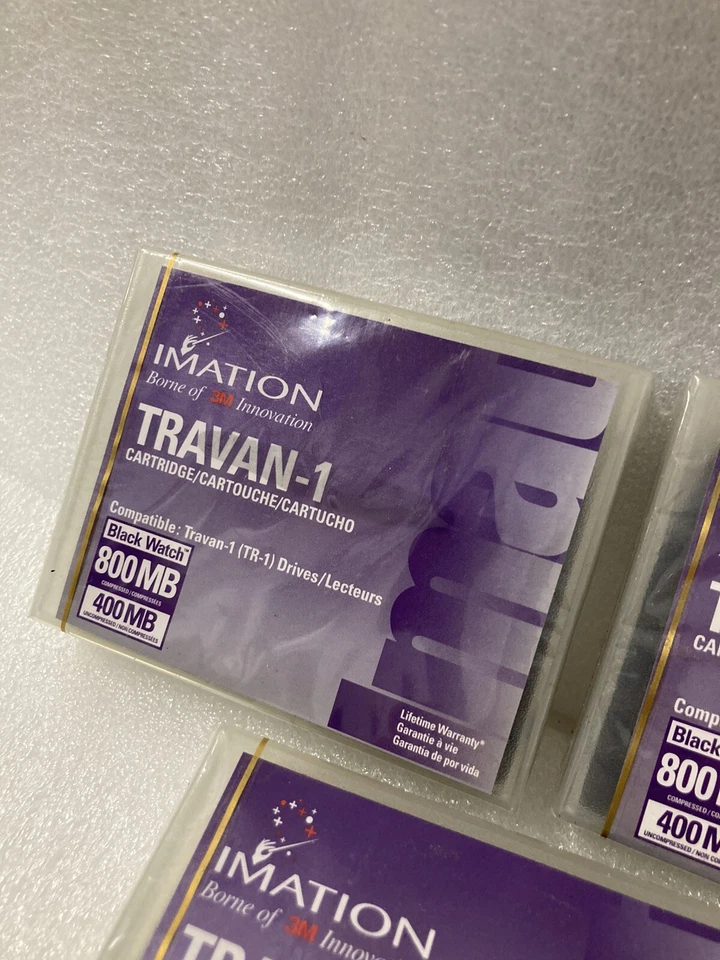 Lot Of Three New Sealed Imation 3M TR-1 TRAVAN-1 400MB/800MB Minicartridge - Image 2 of 4