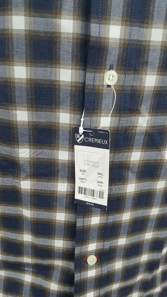 Chemise Homme Daniel Cremieux Slim - Taille L - 100% Coton - Manches Courtes à Carreaux - Neuf Avec étiquettes