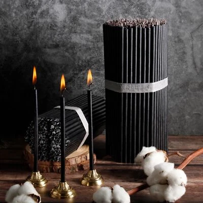 🖤 200 Schwarze Ritualkerzen 185mm Ø 6,1mm – Schutz, Magie, Meditation, Sparpack - Bild 1 von 3
