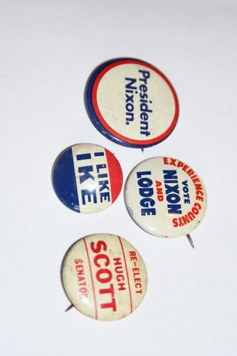 Vintage politisches republikanisches Lot Nixon Kampagne Pinback Pin Button Ike Nixon Hoover - Bild 9 von 15