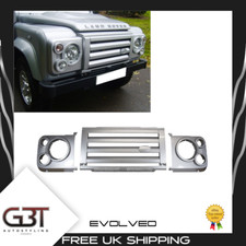 FOR LAND ROVER DEFENDER SVX STYLE GRILLE & HEADLAMP KIT SILVER UK SELLER