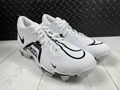 Size 13-Nike Alpha Menace 3 Shark Football Cleat WHITE/BLACK
