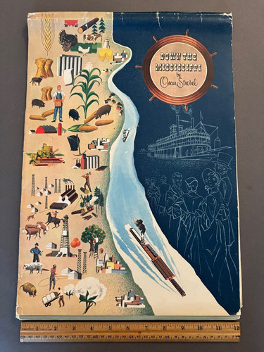 BROWN & BIGELOW 1955 OSCAR STROBEL DOWN THE MISSISSIPPI OVERSIZED CALENDAR