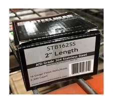 Steelhead STB162SS 16 Gauge 2" Stainless Steel Straight Brad Nails, 2500-Pack