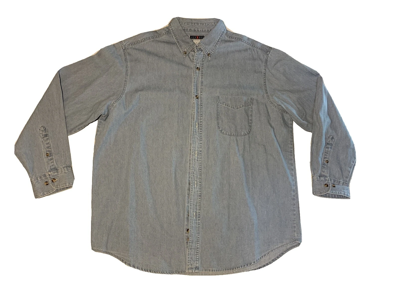 Camisas para hombre JERZEES informales de algodón liso abotonadas