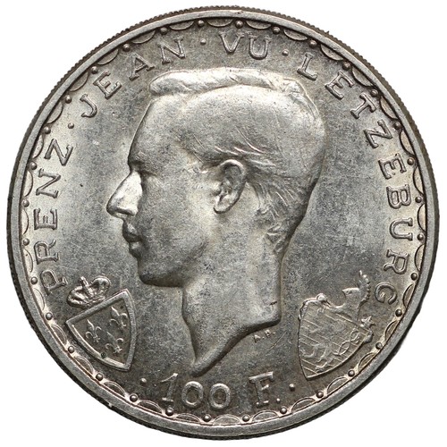 Luxembourg 1946 100 Francs John the Blind KM# 49 World Silver Coin - Picture 2 of 3