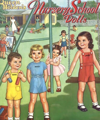 VINTAGE ORG 1940S NURSERY Q HOLDEN PAPER DOLLS RARE UNCUT LASER ''REPRODUCTION''