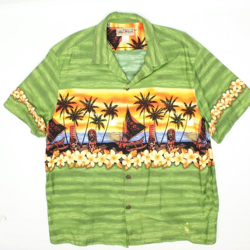 Blue Hawaii Mens Hawaiian Shirt Green 