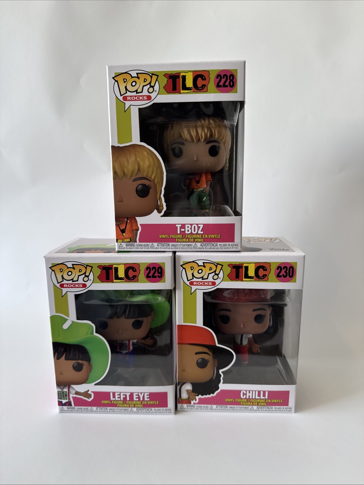 Funko Pop! Rocks: TLC Set Of 3! T-Boz #228, Left Eye #229, C