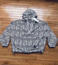 Levi's Water Resistant Half Zip anorak Jacket Size Large Cali Vintage Striped