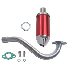 Red 3/4" Threaded Aluminium Exhaust Muffler For 212cc GX200 Go Kart Mini Bike