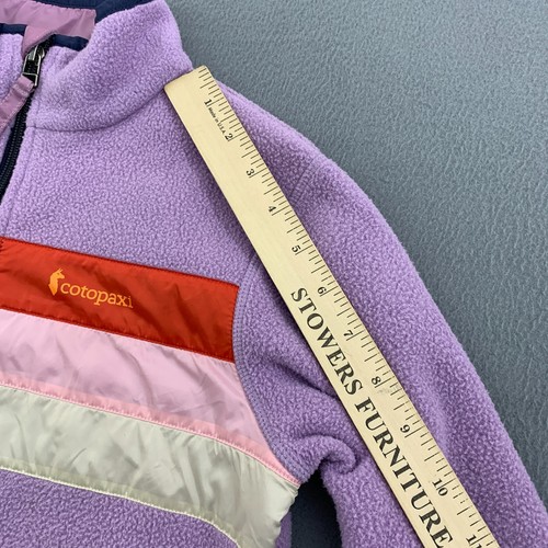 Cotopaxi Teca Fleece Jacket Kids Medium Full Zip Pink Stripes Lavender - Picture 8 of 17