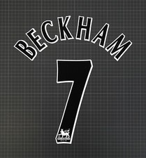 BECKHAM #7 1997-2007 Player Size Premier League Black Nameset Lextra