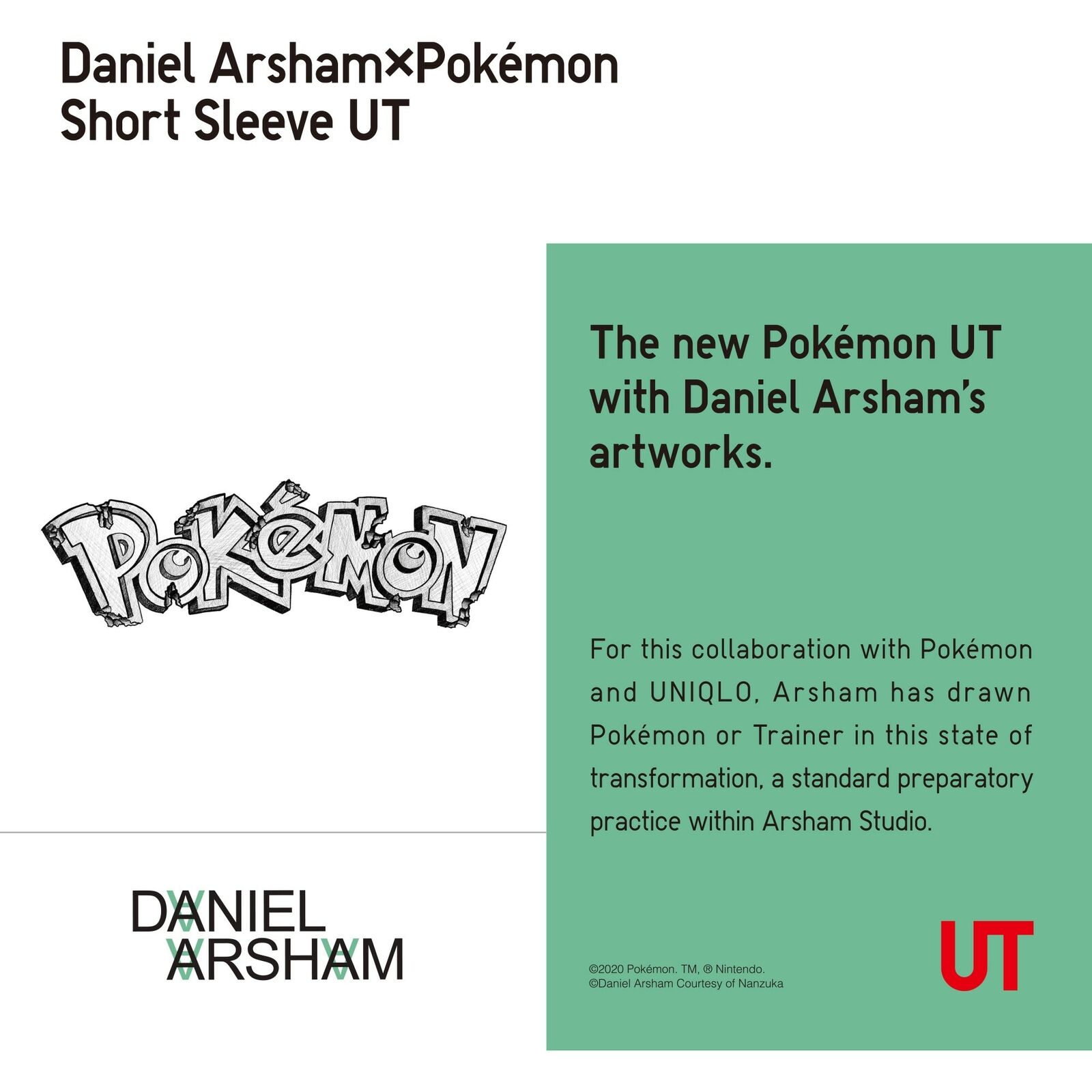 Daniel Arsham x Pokemon x Uniqlo Crystal Pokedex Tee (Japanese Mens Sizing)  White Men's - SS20 - US