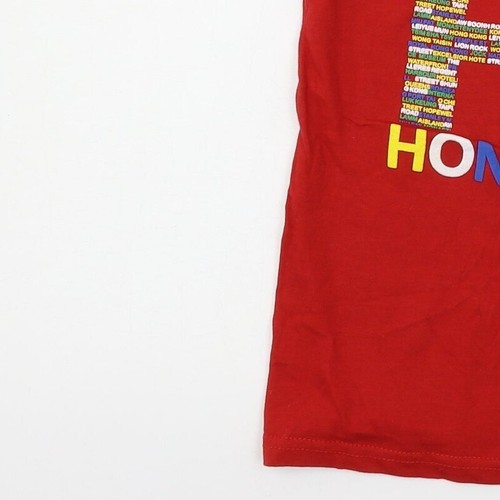 T-shirt base cotone rosso Hong Kong per ragazzi taglia 9 anni collo rotondo - Foto 12 di 12