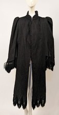 FANCIFUL VICTORIAN 1870  S BUSTLE BACK CAPE W RICH SOUTACHE  FRINGE ADORNMENT