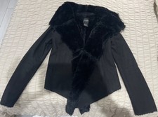 Womens - Me Jane - Faux Suede Jacket - Black - Size: S