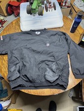 Vintage NFL Logo Athletic Windbreaker Pullover Jacket Mens 2XL Black