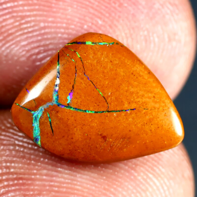 4.22 ct  Fancy Cabochon (14 x 11 mm) Multi Color Australian Koroit Boulder Opal