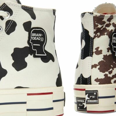 Size 9.5 - Brain Dead x Converse Chuck 70 Cow Print for sale