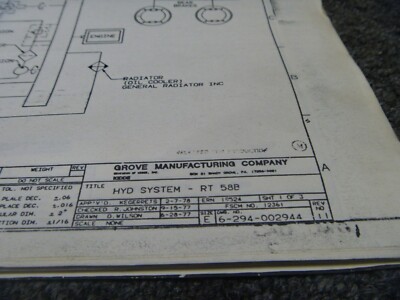 Grove RT58B Rough Terrain Crane Hydraulic System Circuits Schematics ...