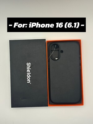 SHIELDON Case for iPhone 16 6.1'' 2024 Genuine Leather Magnetic Wireless Charg...