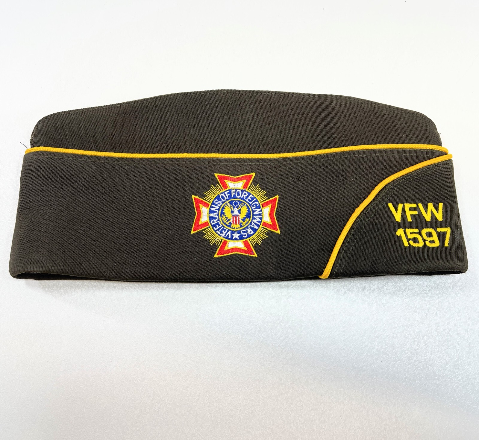 Vintage VFW Garrison Cap Post 1597 Croydon PA Size 7-3/8 Military Memorabilia