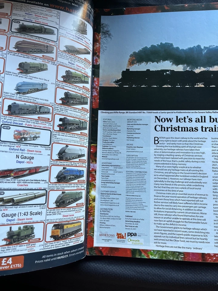 Heritage Railway The Brighter Steam News Magazine No. 275 Dec 23- Jan 21 2021 - Image 4 of 4