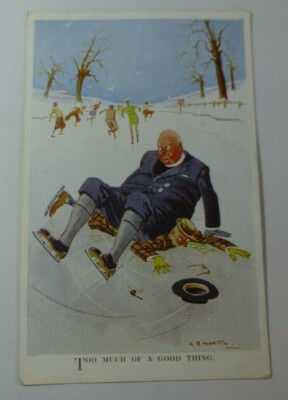 U581 LB Martin TOO MUCH OF A GOOD THING Eislaufen VICAR gefallen Postkarte 1949