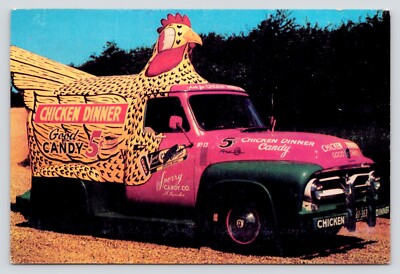 Sperry Candy Co Milwaukee WI Chicken Dinner Ad Truck UNP Continental Postcard
