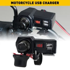 QC 3.0 Motorcycle Dual USB Phone GPS Super Fast Charger Adapter LED Waterproof