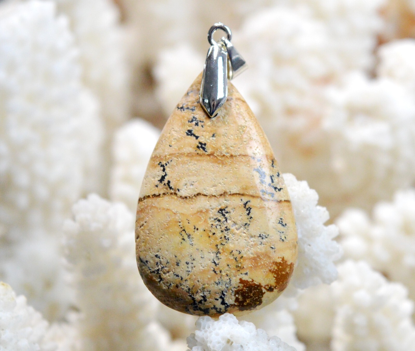 Jaspe Paysage cabochon de 43 carats, cadeau idéal en pierre naturelle de Namibie FP62