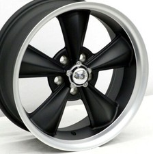 17 Matte Black Md Classic Wheels 4 17x7 6mm 5x4.5 Thrust Style Mustang 65-73