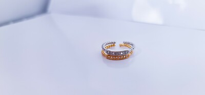 Runder Perlenring schlichter und modischer Zehenring, Gold und Silber kleiner Ring