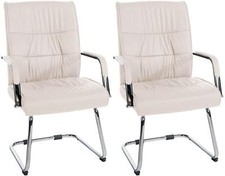 2er Set Freischwingerstühle Sievert Kunstlederbezug Konferenzstühle Armlehne