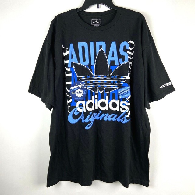 Foot Locker Mens Sz 2XL Adidas Originals FootAction USA Black Crew Neck