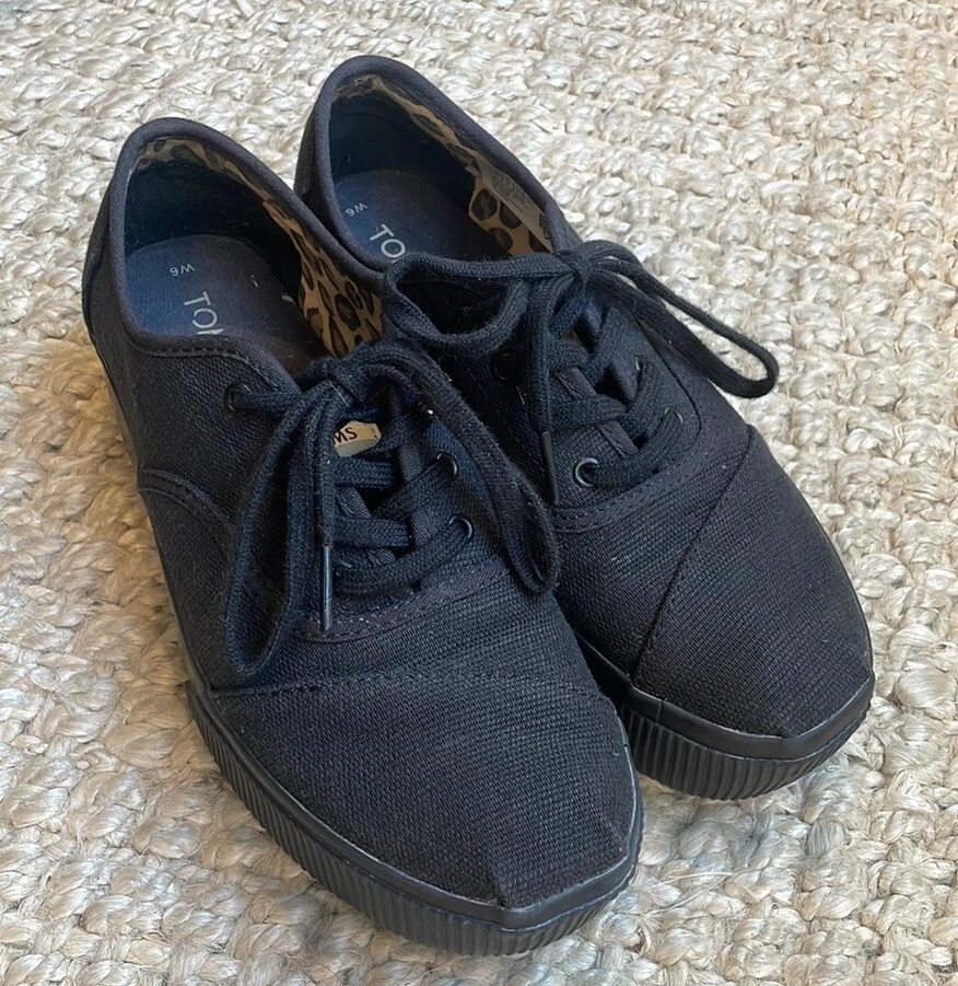 TOMS All Black Platform Sneakers